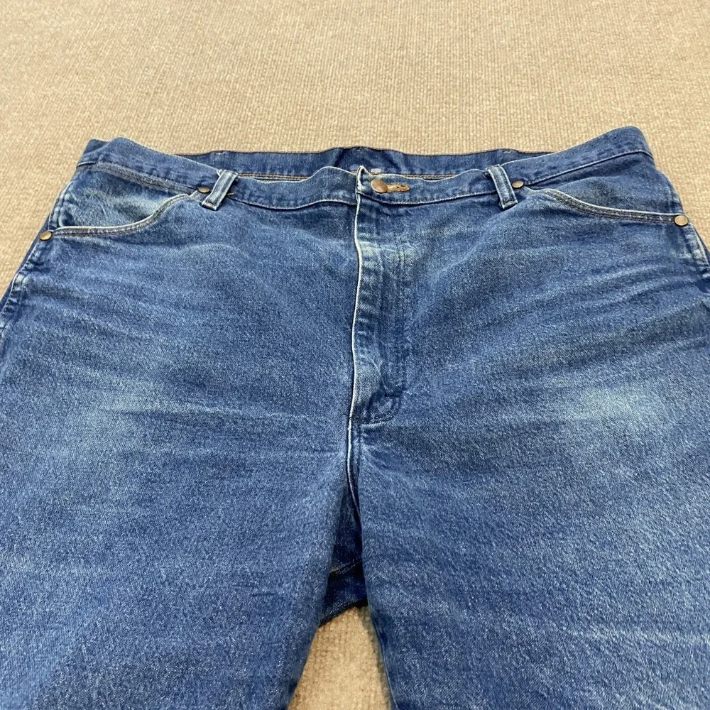 Wrangler Jeans Mens 42x32 Blue 936 DEN Cowboy Cut Slim Fit Western‎ Distressed